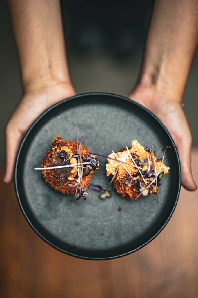 Maträtt av restaurang Hubben som har lokal på The Hub Höganäs