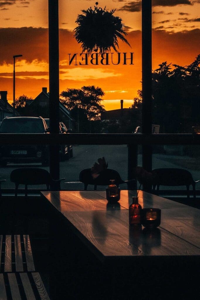 Vacker vy från restaurang Hubben som har lokal på The Hub Höganäs